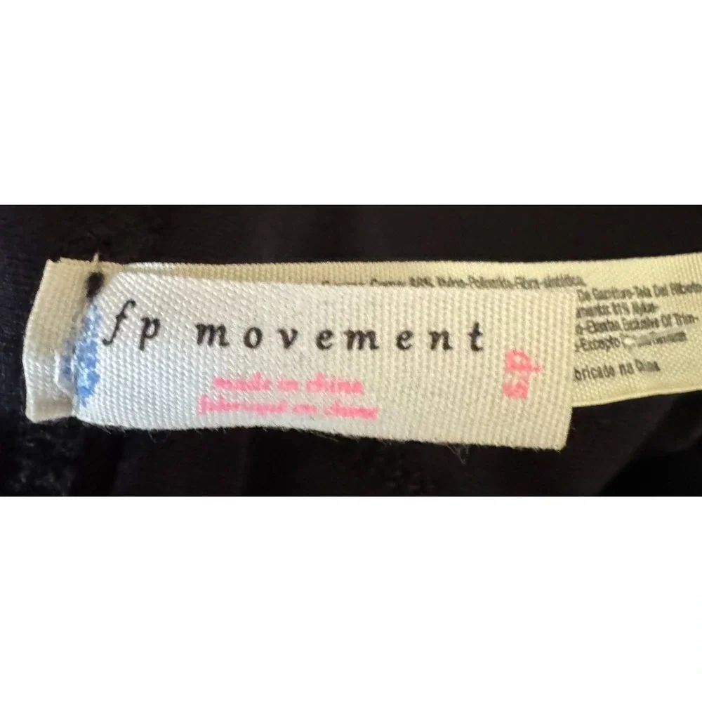 NWT Free People FP Movement Black Zip Front High Rise Leggings Women's Size (S)